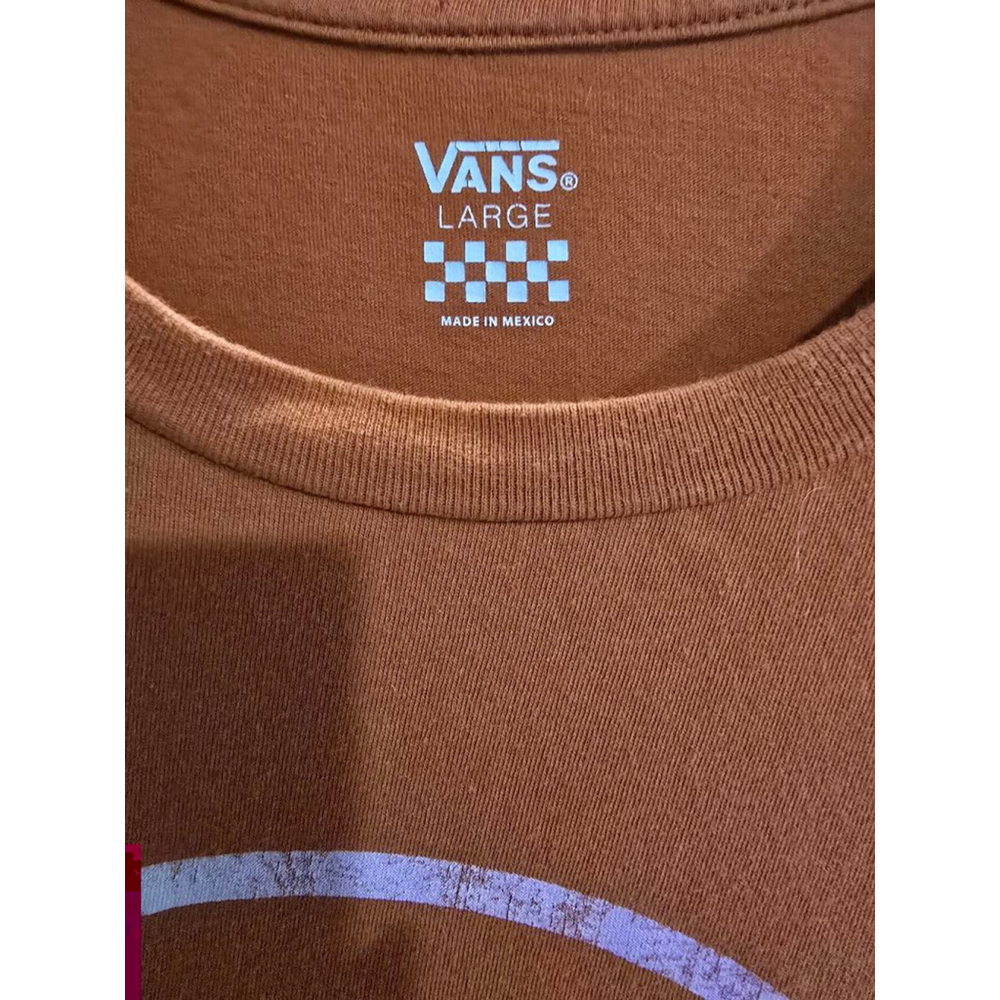 Women's Vans Brown/ Orange Graphic Tee Shirt Size L - Picture 6 of 6